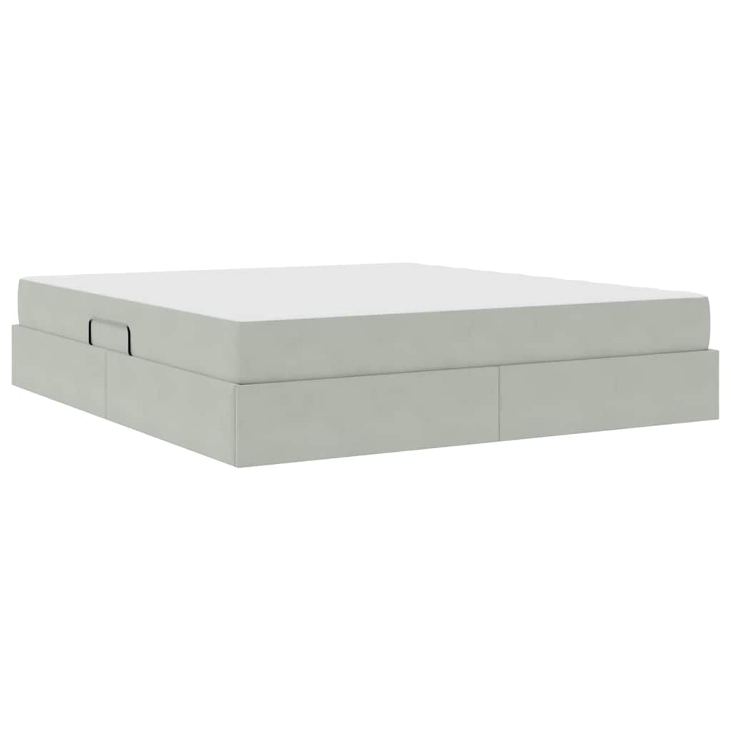 Letto con contenitore e materasso Grigio chiaro 160 x 200 cm | homemem39
