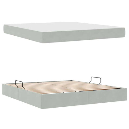 Letto con contenitore e materasso Grigio chiaro 160 x 200 cm | homemem39