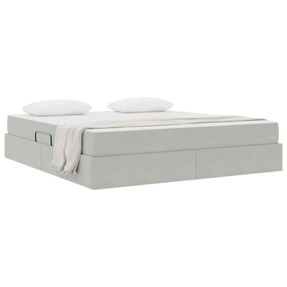 Letto con contenitore e materasso Grigio chiaro 160 x 200 cm | homemem39