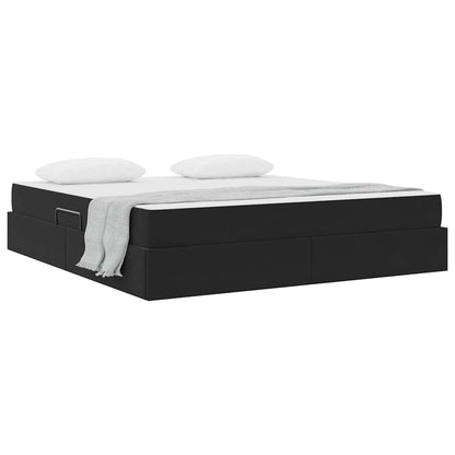 Letto con contenitore e materasso Nero 160 x 200 cm Velluto | homemem39