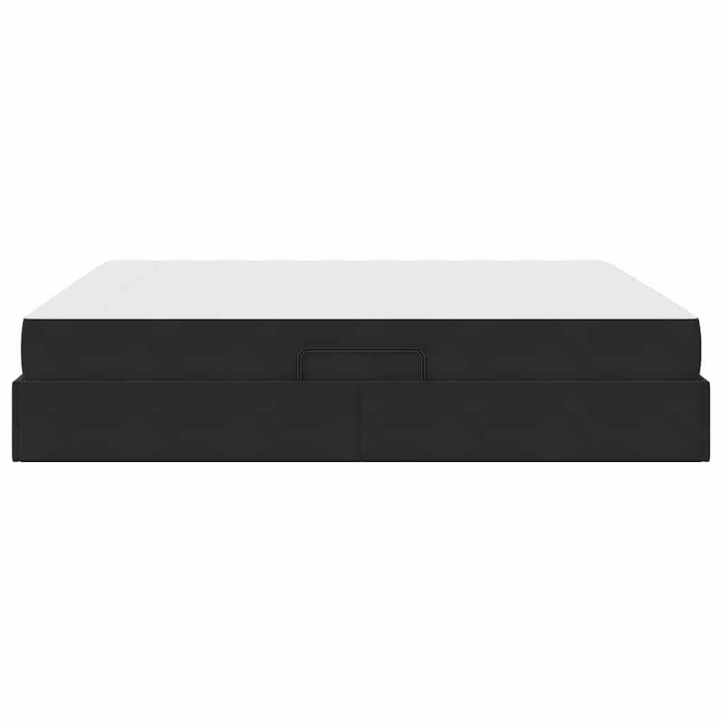 Letto con contenitore e materasso Nero 160 x 200 cm Velluto | homemem39