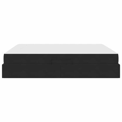 Letto con contenitore e materasso Nero 160 x 200 cm Velluto | homemem39