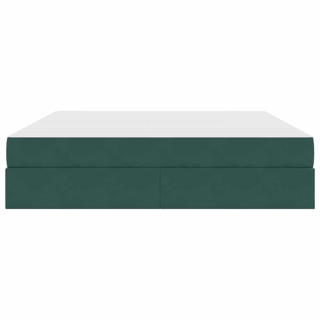 Letto con contenitore e materasso Verde Scuro 160 x 200 cm | homemem39