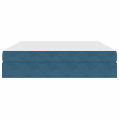 Letto con contenitore e materasso Blu Scuro 160 x 200 cm | homemem39