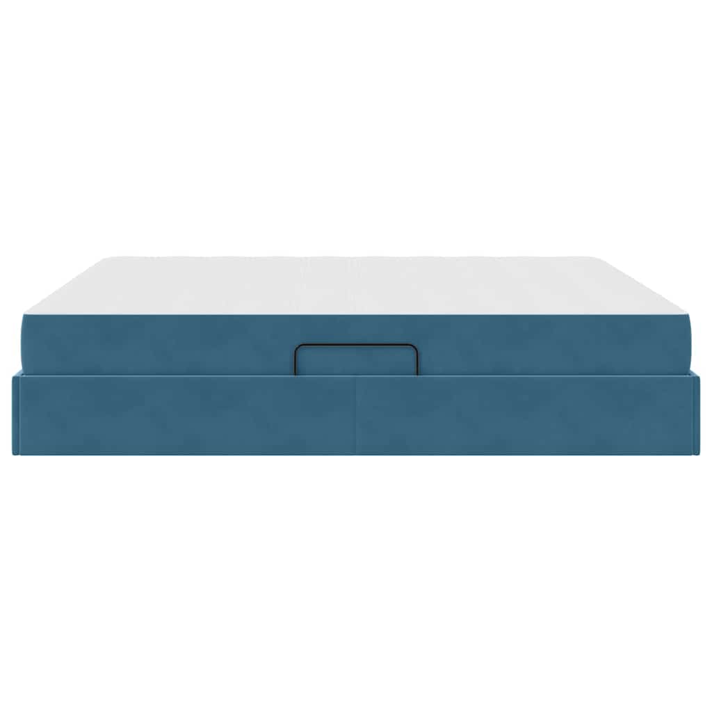 Letto con contenitore e materasso Blu Scuro 160 x 200 cm | homemem39