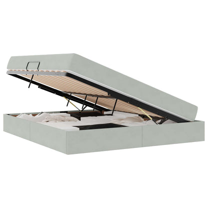 Letto con contenitore e materasso Grigio chiaro 180 x 200 cm | homemem39