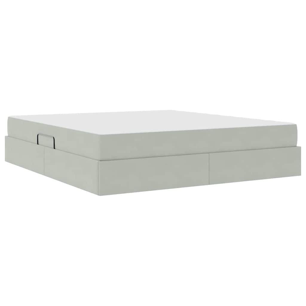 Letto con contenitore e materasso Grigio chiaro 180 x 200 cm | homemem39