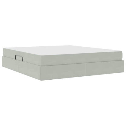Letto con contenitore e materasso Grigio chiaro 180 x 200 cm | homemem39