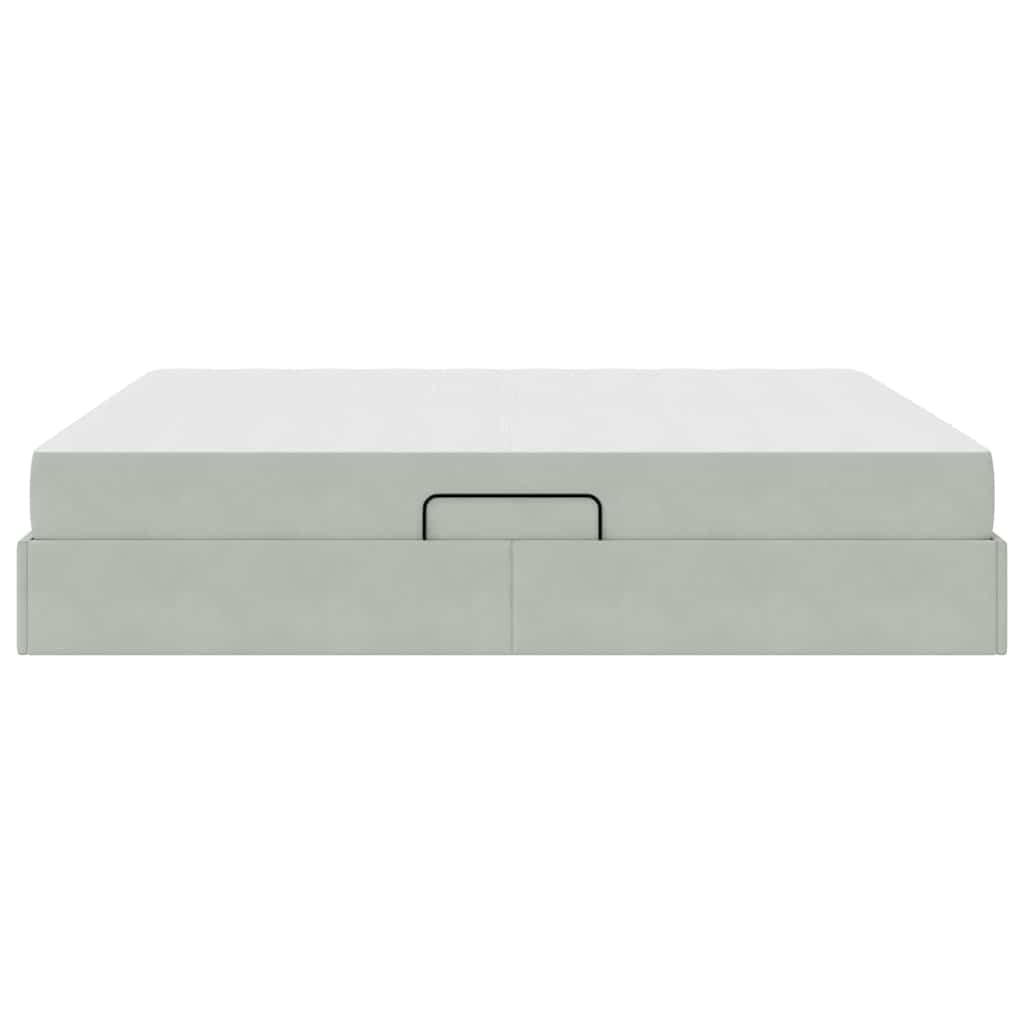 Letto con contenitore e materasso Grigio chiaro 180 x 200 cm | homemem39