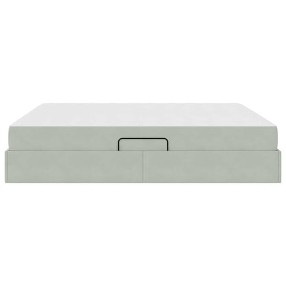 Letto con contenitore e materasso Grigio chiaro 180 x 200 cm | homemem39