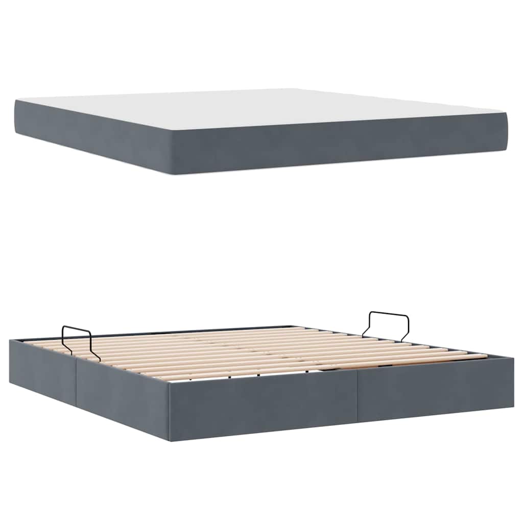 Letto con contenitore e materasso Grigio scuro 180 x 200 cm | homemem39