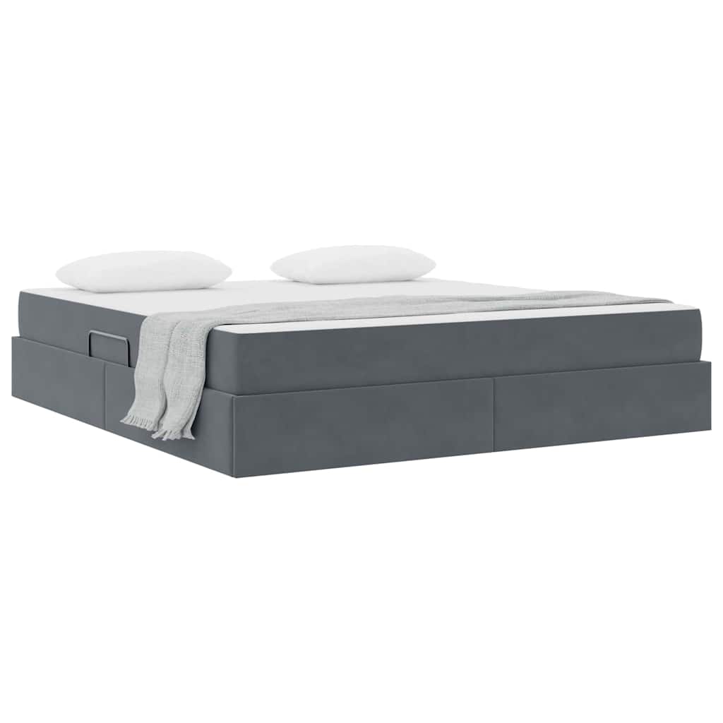 Letto con contenitore e materasso Grigio scuro 180 x 200 cm | homemem39