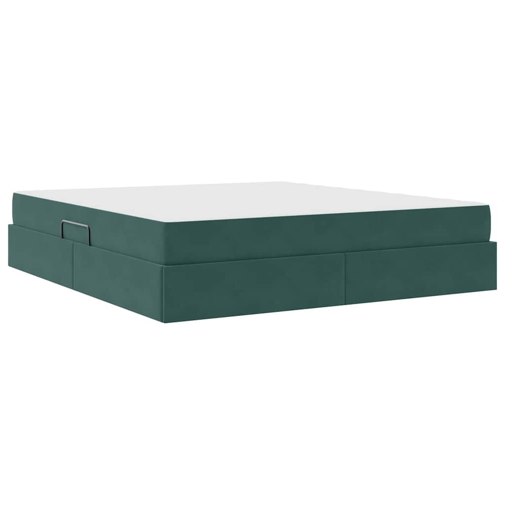Letto con contenitore e materasso Verde Scuro 180 x 200 cm | homemem39