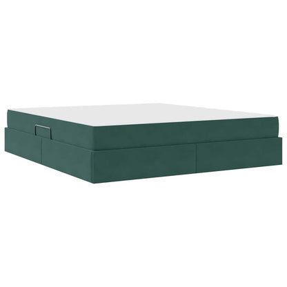 Letto con contenitore e materasso Verde Scuro 180 x 200 cm | homemem39