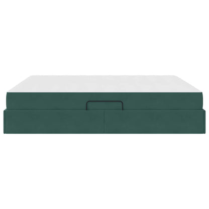 Letto con contenitore e materasso Verde Scuro 180 x 200 cm | homemem39