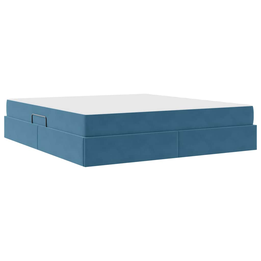 Letto con contenitore e materasso Blu Scuro 180 x 200 cm | homemem39