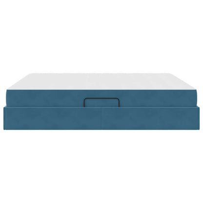 Letto con contenitore e materasso Blu Scuro 180 x 200 cm | homemem39