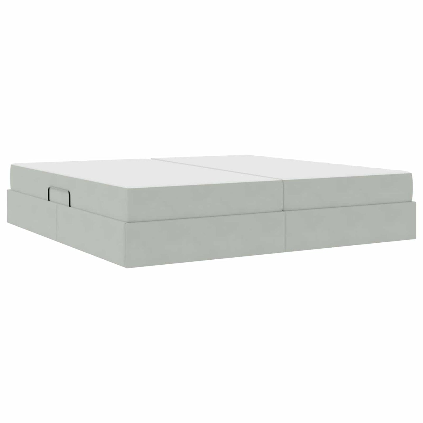 Letto con contenitore e materasso Grigio chiaro 200 x 200 cm | homemem39