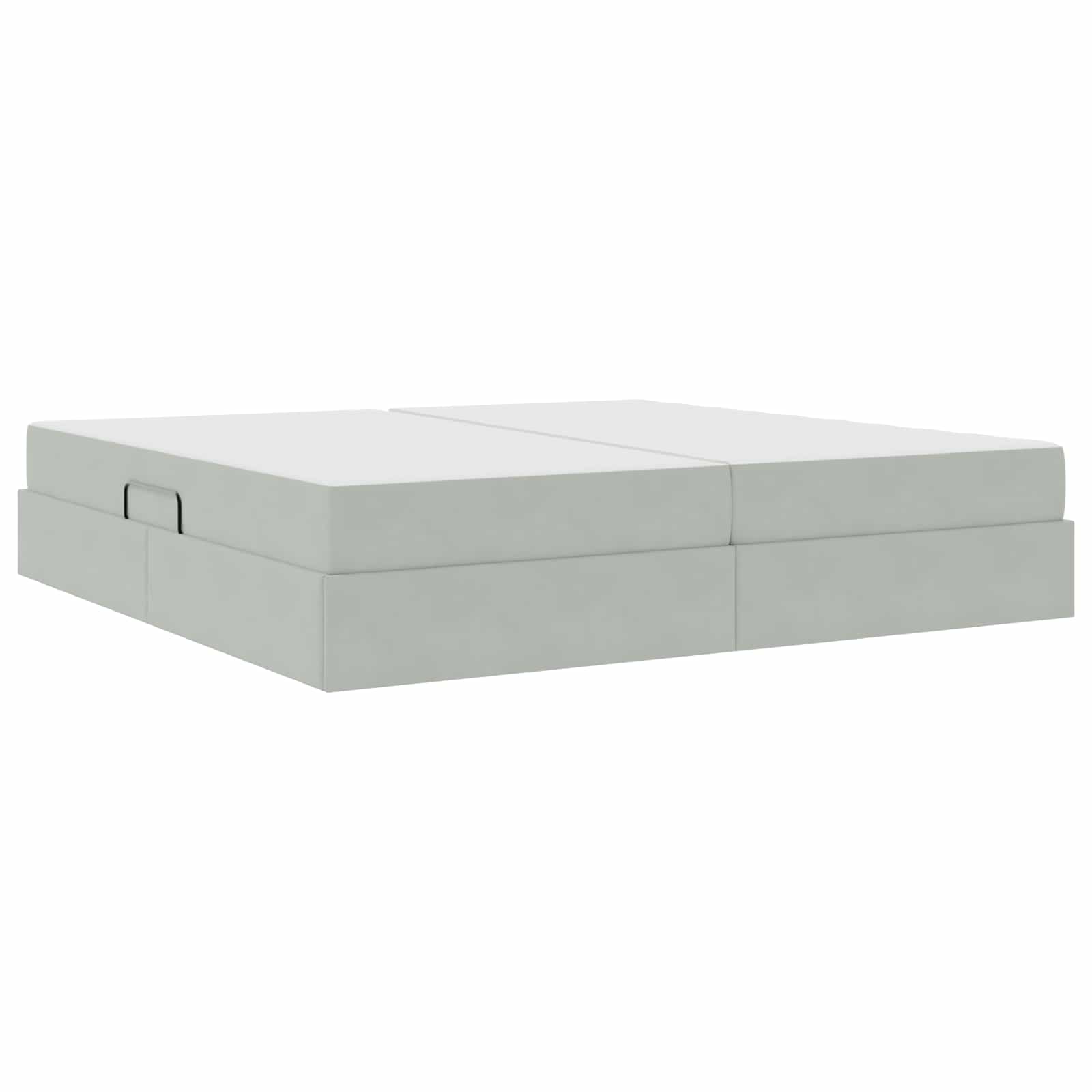 Letto con contenitore e materasso Grigio chiaro 200 x 200 cm | homemem39