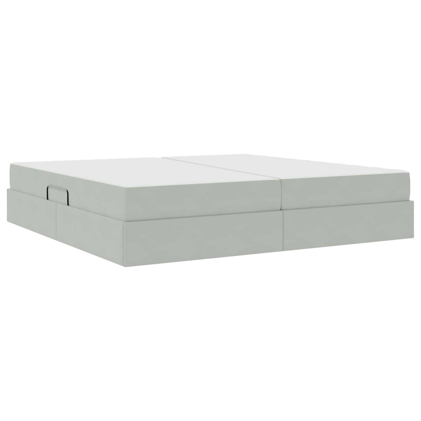 Letto con contenitore e materasso Grigio chiaro 200 x 200 cm | homemem39