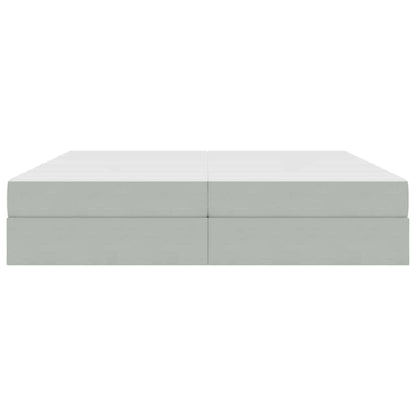 Letto con contenitore e materasso Grigio chiaro 200 x 200 cm | homemem39
