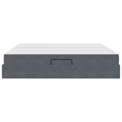 Letto con contenitore e materasso Grigio scuro 200 x 200 cm | homemem39