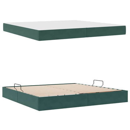 Letto con contenitore e materasso Verde Scuro 200 x 200 cm | homemem39