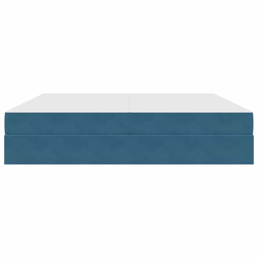 Letto con contenitore e materasso Blu Scuro 200 x 200 cm | homemem39