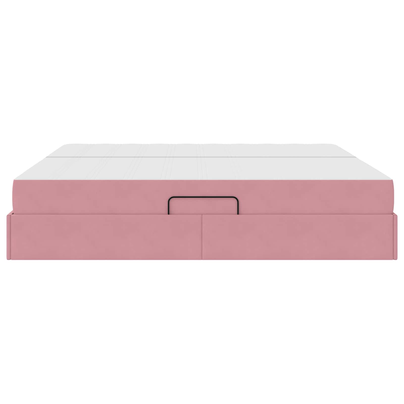 Letto con contenitore e materasso Rosa 200 x 200 cm Velluto | homemem39