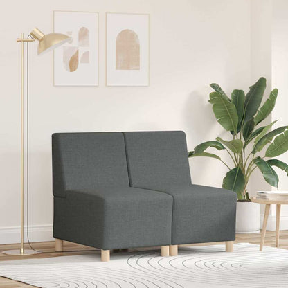 Unità di Divano Modulare Senza Braccioli 2 pcs Grigio scuro
