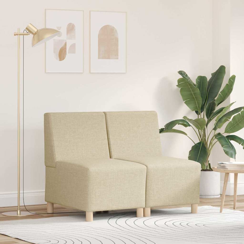 Unità di Divano Modulare Senza Braccioli 2 pcs Crema | homemem39