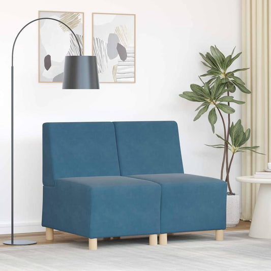 Unità di Divano Modulare Senza Braccioli 2 pcs Blu