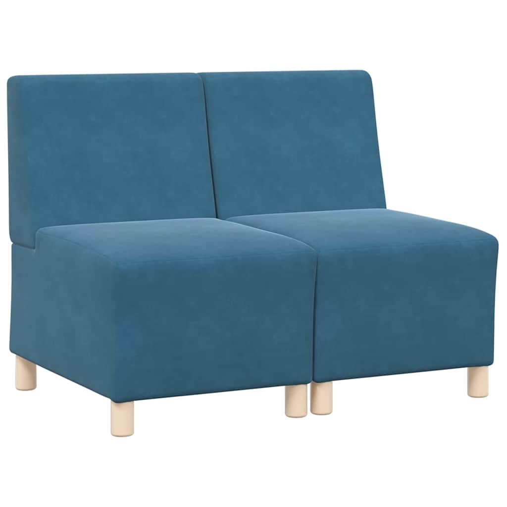 Unità di Divano Modulare Senza Braccioli 2 pcs Blu