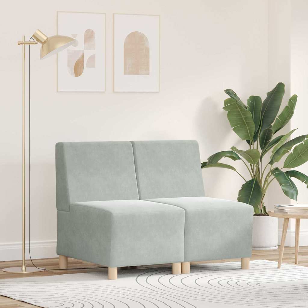 Unità di Divano Modulare Senza Braccioli 2 pcs Grigio chiaro