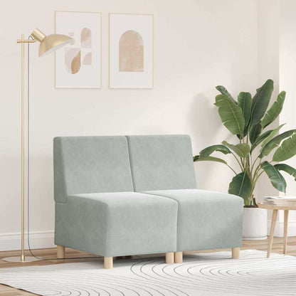Unità di Divano Modulare Senza Braccioli 2 pcs Grigio chiaro