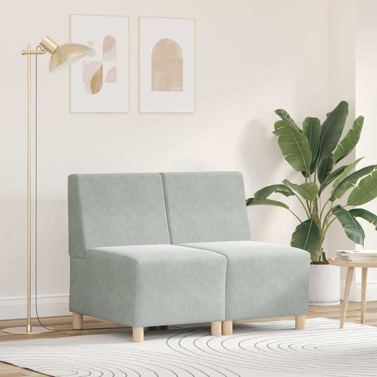 Unità di Divano Modulare Senza Braccioli 2 pcs Grigio chiaro