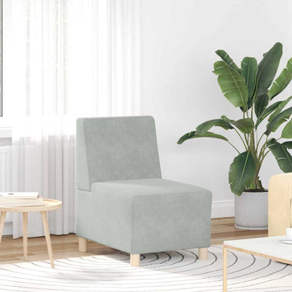 Unità di Divano Modulare Senza Braccioli 2 pcs Grigio chiaro