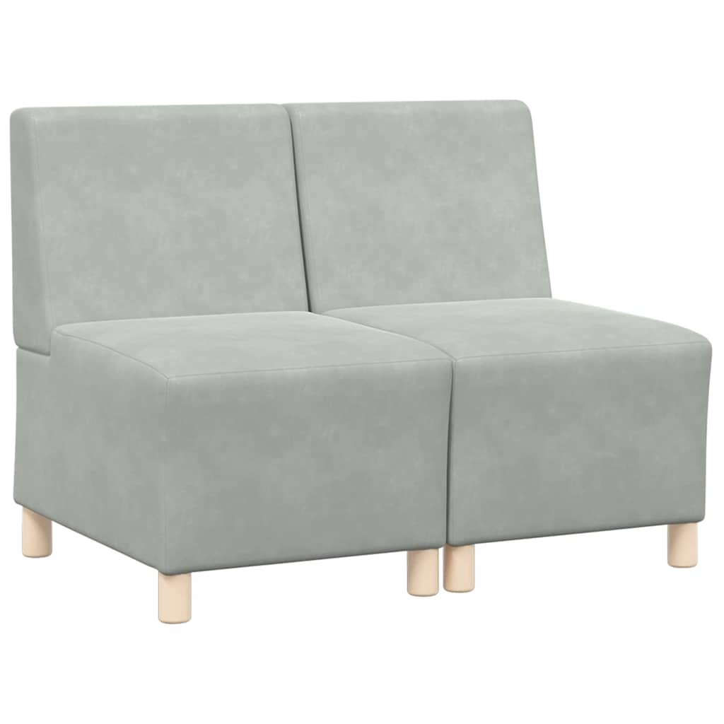Unità di Divano Modulare Senza Braccioli 2 pcs Grigio chiaro