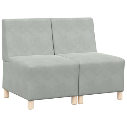 Unità di Divano Modulare Senza Braccioli 2 pcs Grigio chiaro