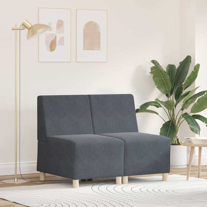 Unità di Divano Modulare Senza Braccioli 2 pcs Grigio scuro