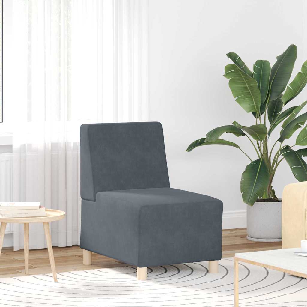 Unità di Divano Modulare Senza Braccioli 2 pcs Grigio scuro | homemem39
