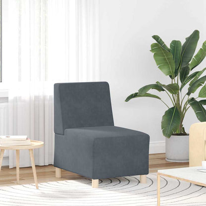 Unità di Divano Modulare Senza Braccioli 2 pcs Grigio scuro
