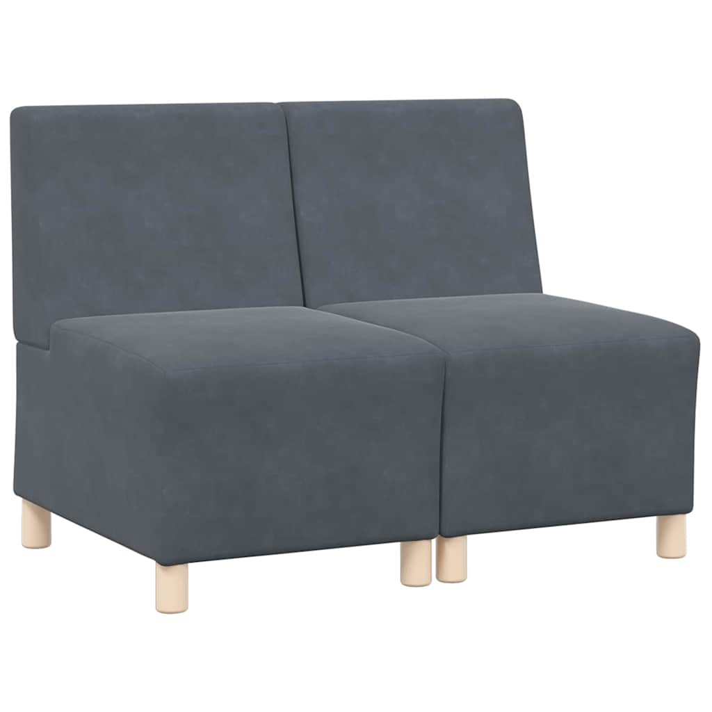 Unità di Divano Modulare Senza Braccioli 2 pcs Grigio scuro | homemem39