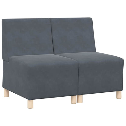 Unità di Divano Modulare Senza Braccioli 2 pcs Grigio scuro | homemem39