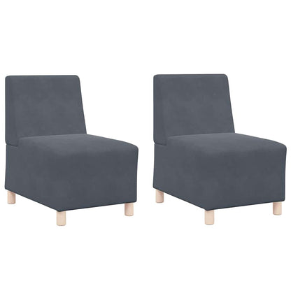 Unità di Divano Modulare Senza Braccioli 2 pcs Grigio scuro