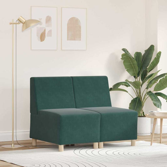 Unità di Divano Modulare Senza Braccioli 2 pcs Verde scuro