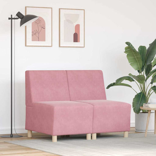 Unità di Divano Modulare Senza Braccioli 2 pcs Rosa