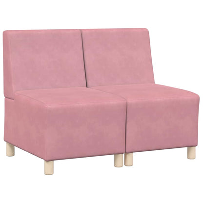 Unità di Divano Modulare Senza Braccioli 2 pcs Rosa