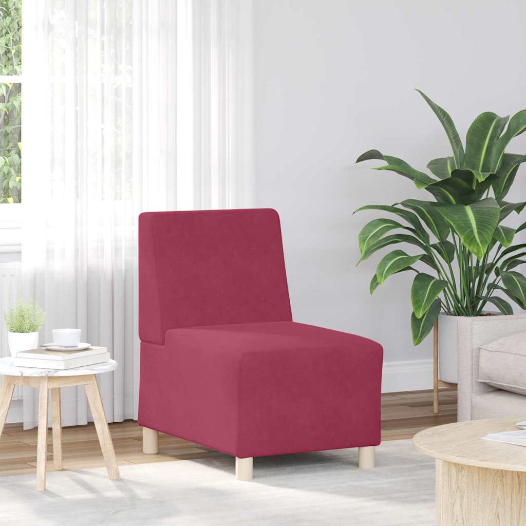 Unità di Divano Modulare Senza Braccioli 2 pcs Rosso Vino - homemem39