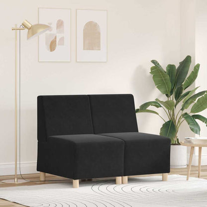 Unità di Divano Modulare Senza Braccioli 2 pcs Nero
